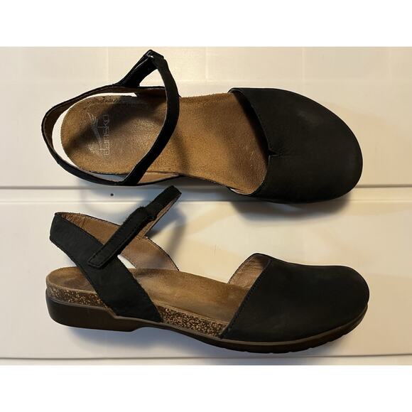 Dansko Rowan Black Mary Jane Leather Slingback Sandals Women’s Size 39 US 8.5 - Picture 1 of 10